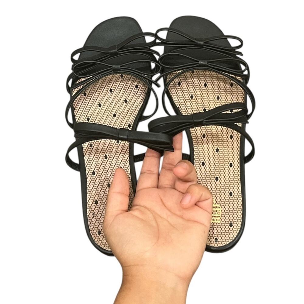 RED Valentino Black 3 Bow Sandals Size 39.5 - Picture 4 of 6